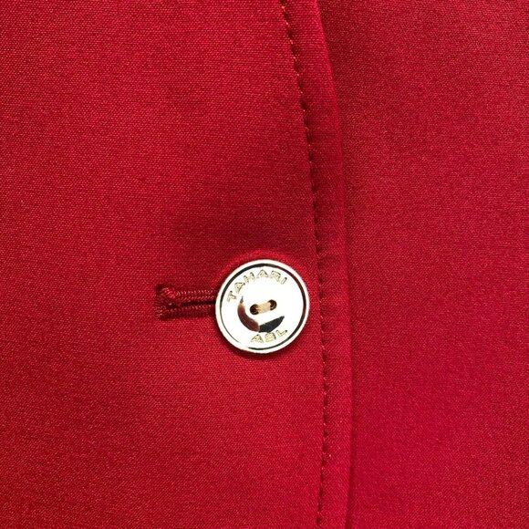 Tahari Women's Blazer Solid Red Gold Buttons Long Sleeve Lined Size 18 - Picture 9 of 12